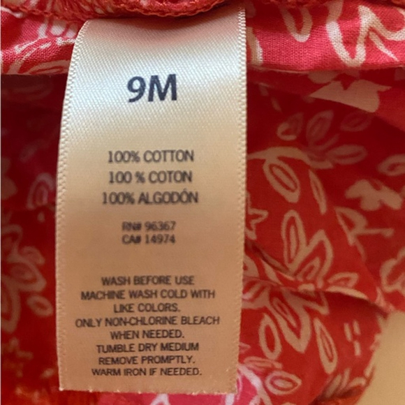 Baby B'Gosh Baby Girl Romper 9M Red White - Picture 7 of 7